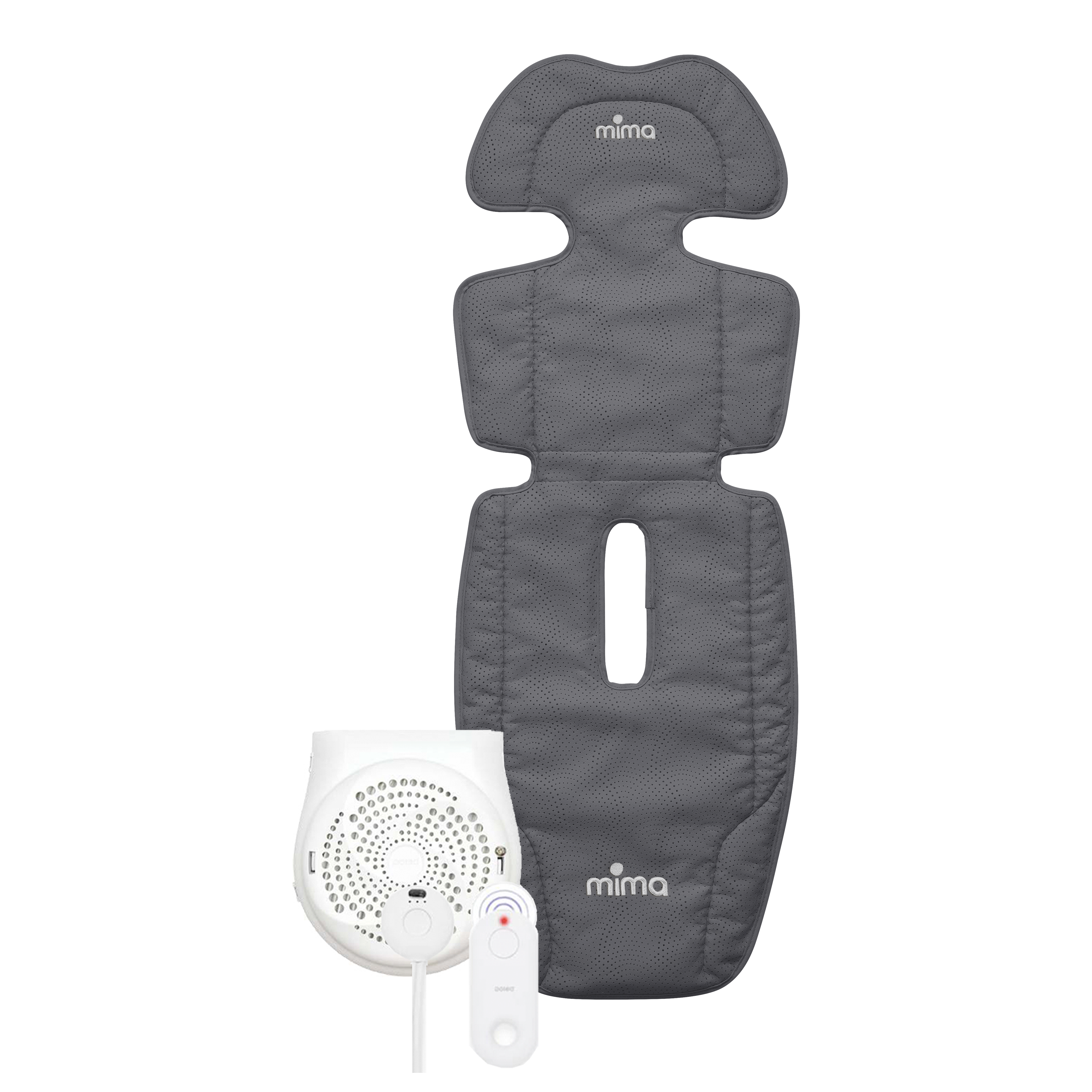 mima flo oreo seat pad in grey, front view