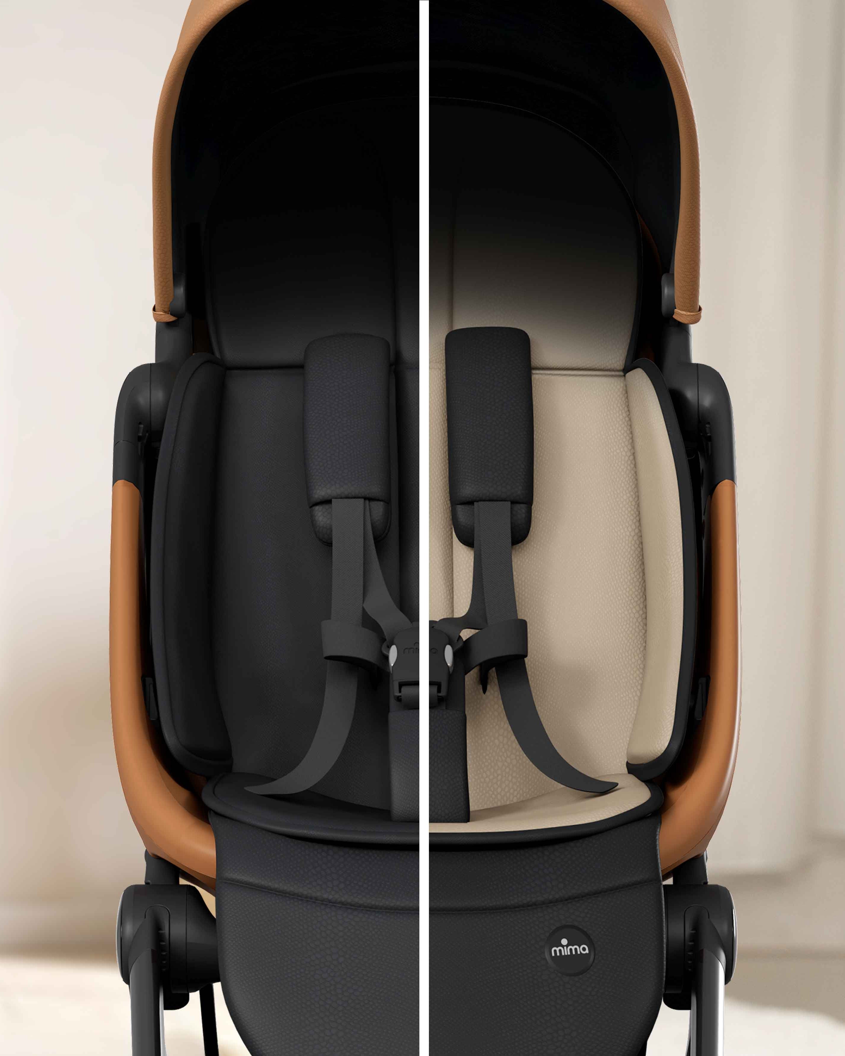 mima miro reversible seat split in miro stroller in mocha colour