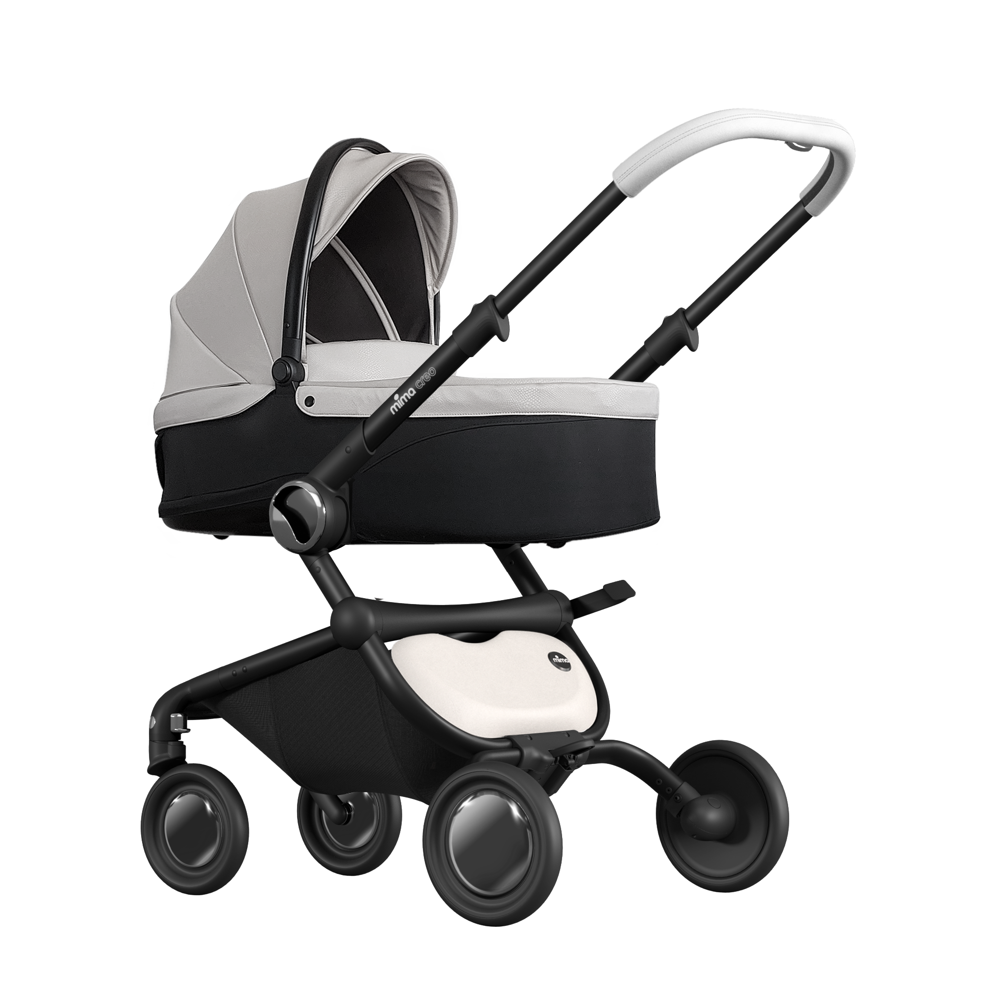 mima creo carrycot white front perspective