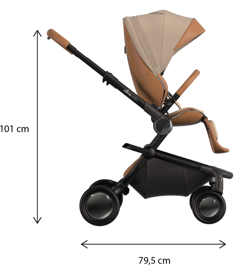 mima creo stroller mocha dimensions unfolded