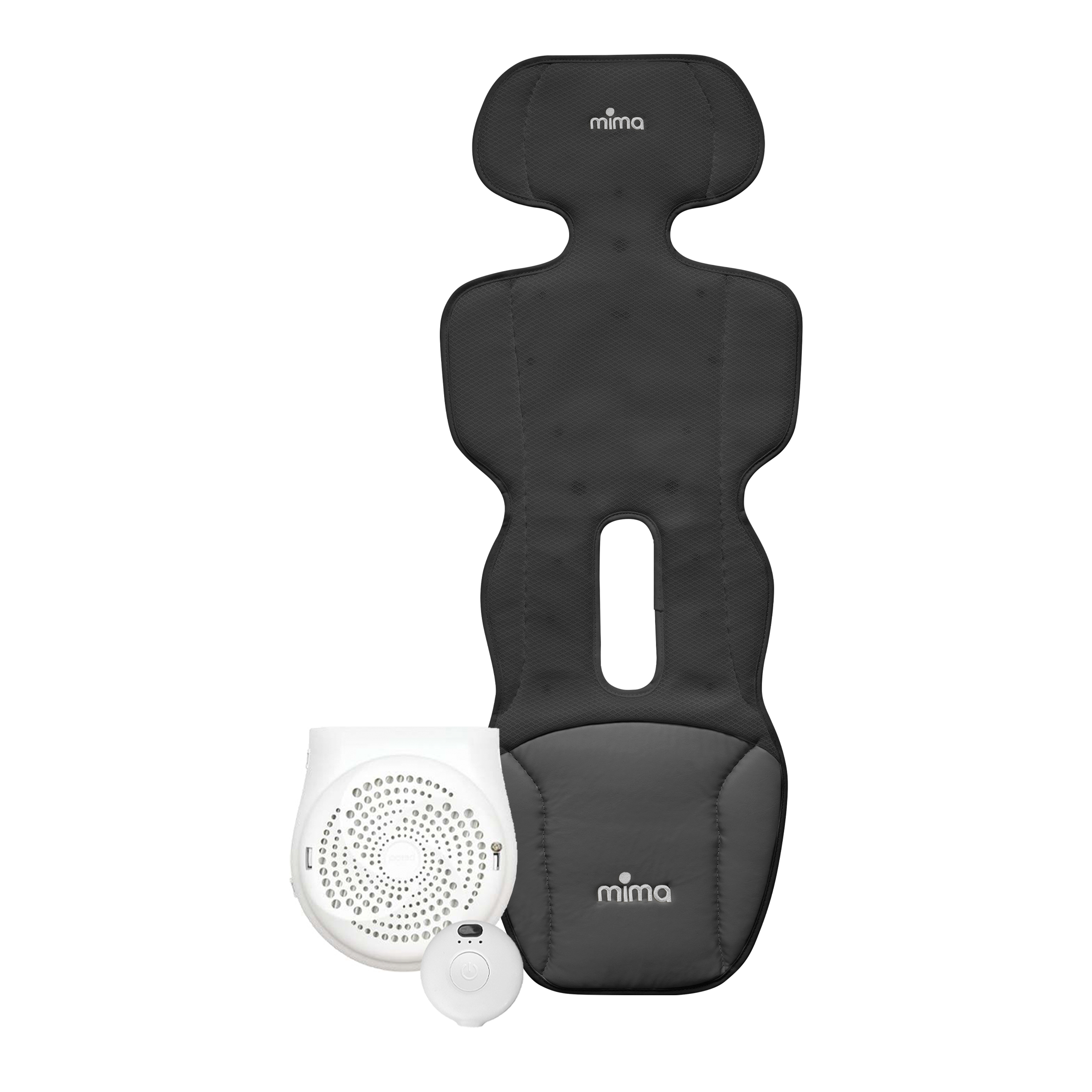 mima flo lollipop seat pad in black, front view