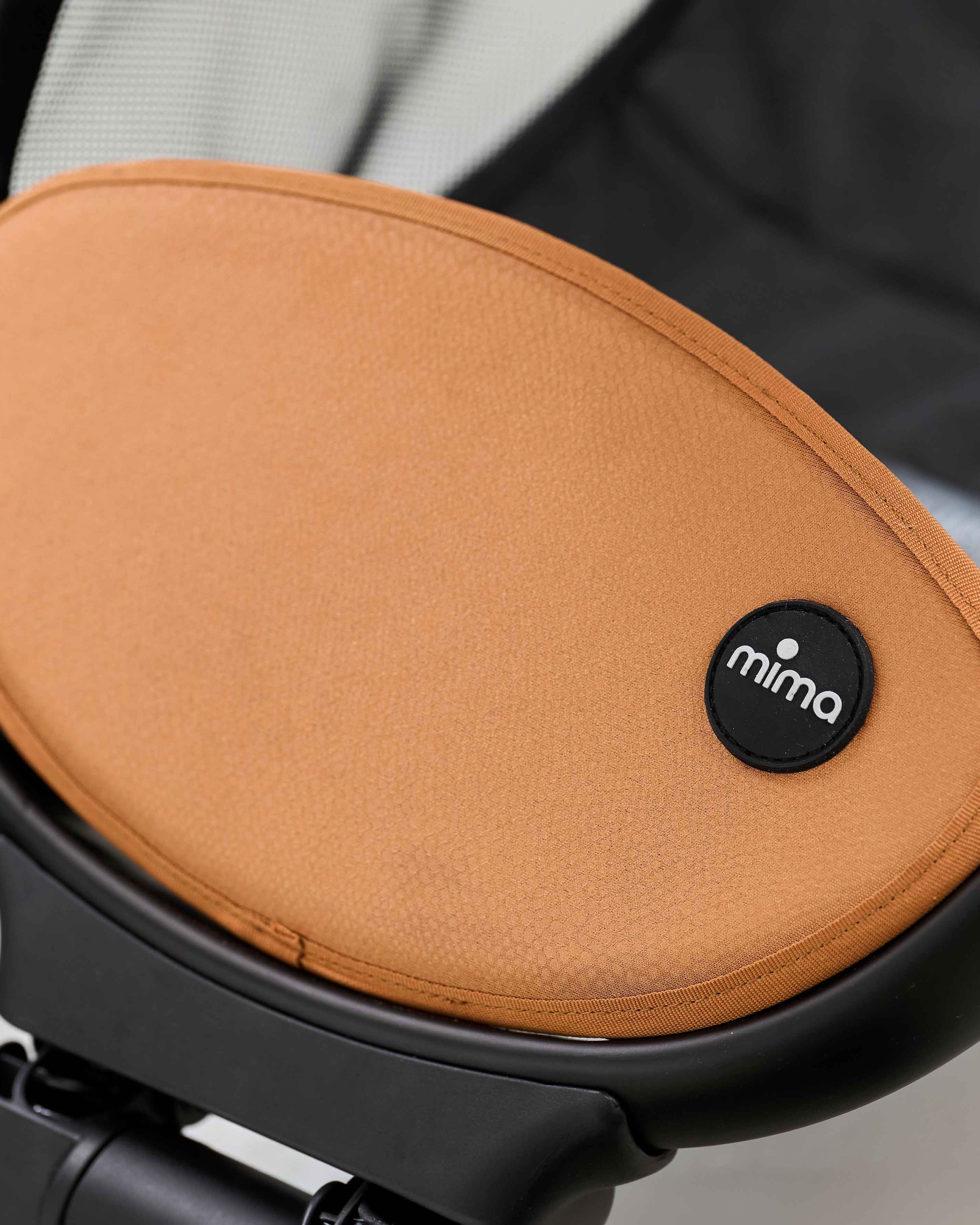 close up of basket cover on mima miro stroller in mocha